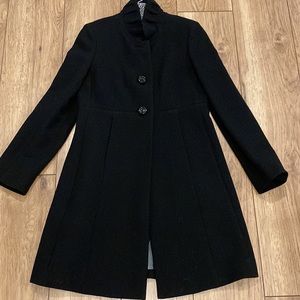 JCrew black wool dress coat 10